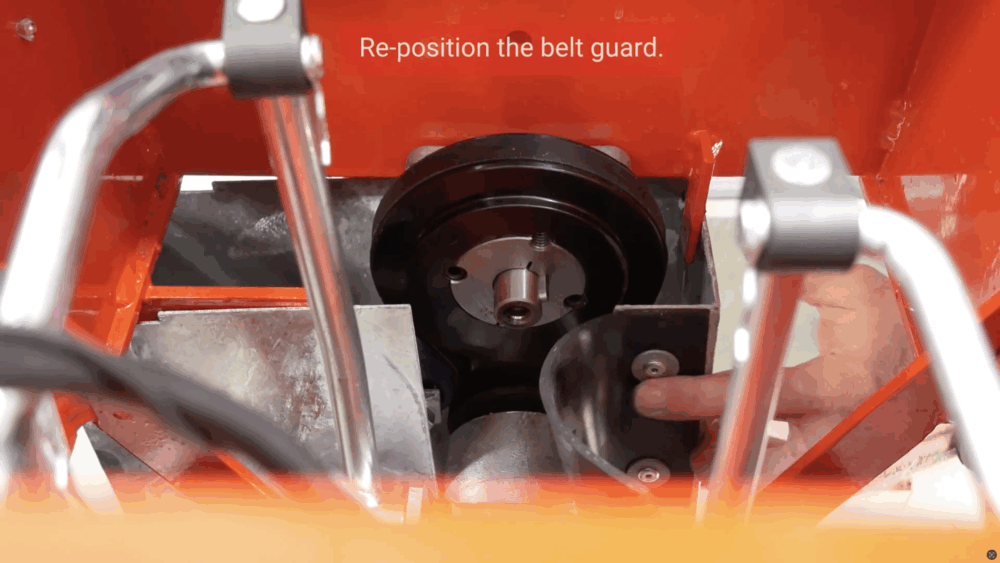 #10 Reposition the belt guard.