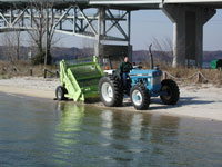 Wet sand beach cleaning