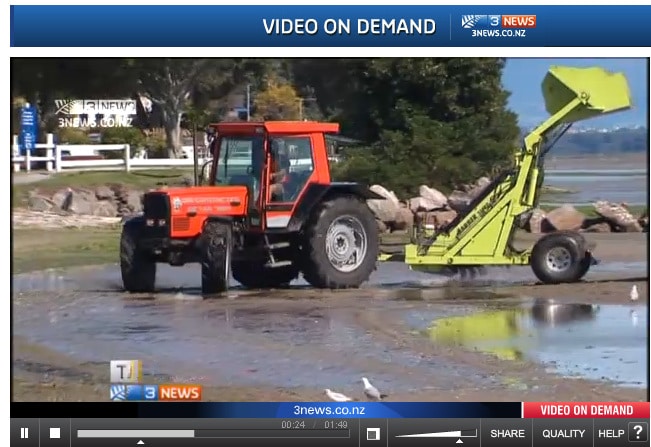 SURF RAKE Helps clean up the Rena Oil Spill