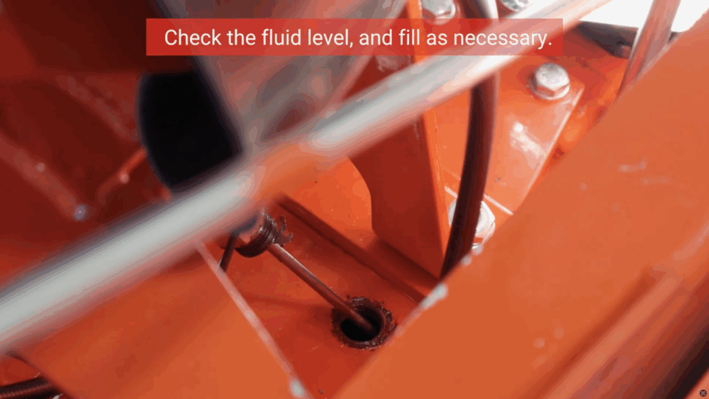 #5 Check the fluid level and fill as necessary.