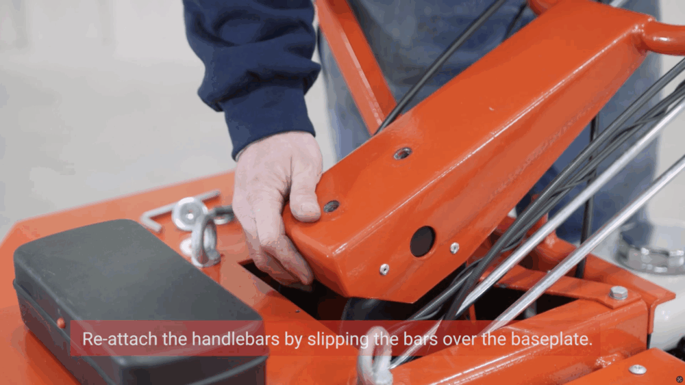 #5 Reattach the handlebars by slipping the bars over the base plate.