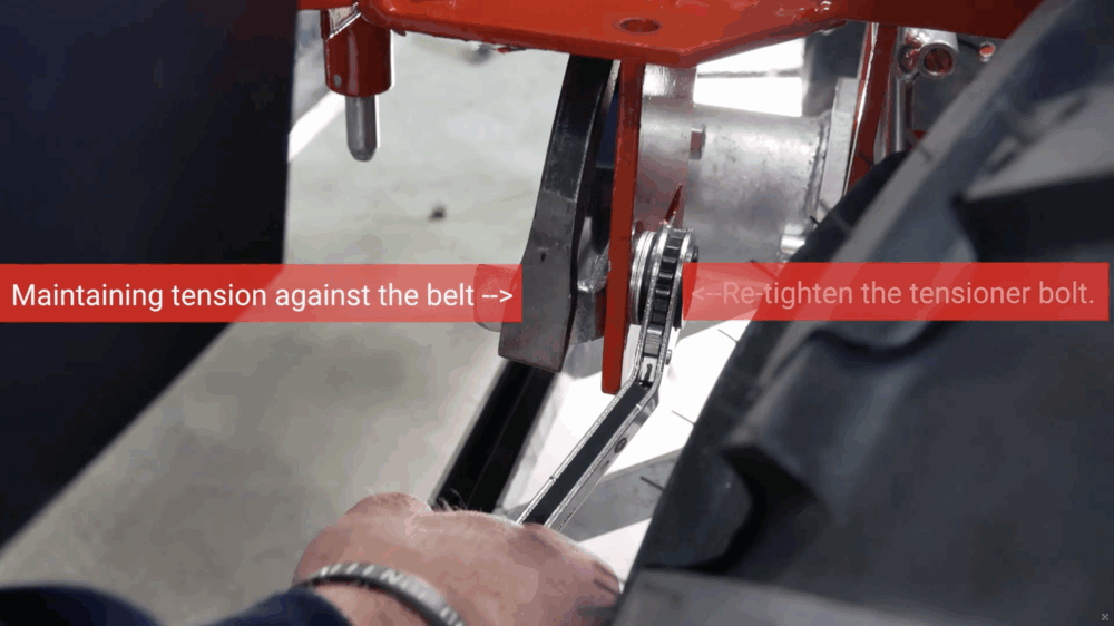 #9 Maintaining tension against the belt.