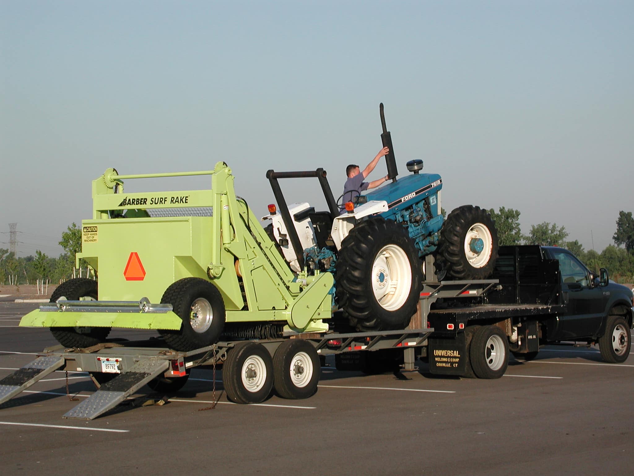 surf rake loaded onto a truck