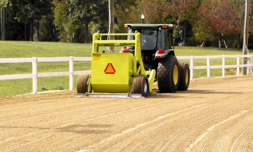 turf rake grooms horse arena sand