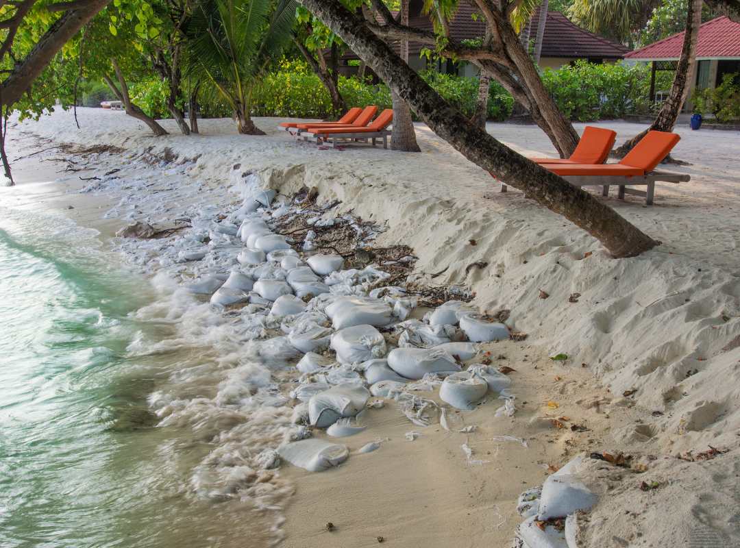 eroded resort beach